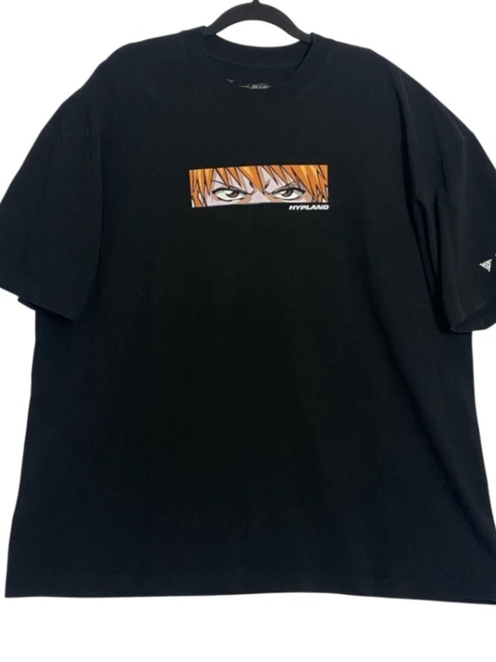 Hypland x Bleach Ichigo Kurosaki Black Short Sleeve Box Logo Anime Tee Shirt 2XL